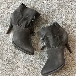 AERIN Grey Suede MAYCROFT Hi Heel ANKLE BOOTIES